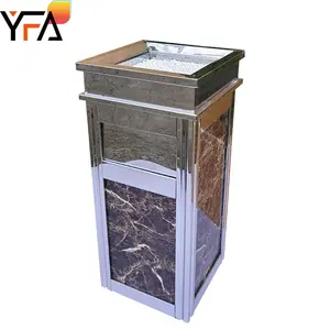 High Quality Hotel Lobby Elevator Entrance Marble Trash Can with Ashtray,Waste Bin for Indoor&Outdoor