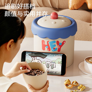 Hey Waste <b>Bin</b> Cylindrical With Lid <b>Large</b> Capacity For Living Room Childrens Bedroom - Product Image 2
