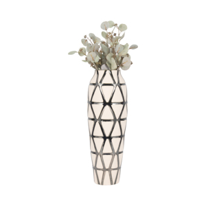 Vaso Geometrico Alto in Ceramica Moderna per Decorazione di Soggiorno, Camera da Letto, Ufficio e Tavolo - Product Image 2