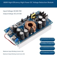 Module de réduction de tension réglable DC20-70V à DC2.5-58V, 800W 30A, alimentation DC-DC à courant et tension constants