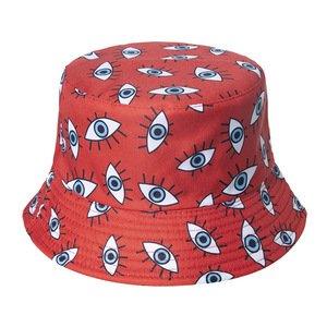 Gorras de verano para exteriores, gorro de calle Reversible de doble cara, estampado creativo de dibujos animados, sombreros de pescador de Panamá, <span class=keywords><strong>sombrero</strong></span> de cubo con ojos malvados - Product Image 6