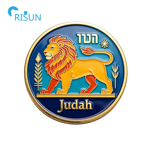 Pièce commémorative personnalisée du Lion de Juda, symbole religieux du judaïsme, avec inscription de la foi de Josué, jeton, médaillon, pièce de défi personnalisée du Lion de Juda - Product Image 4