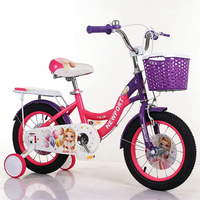 Vélo Enfant Fille SY en Gros, Cadre Acier, Monovitesse, Frein à Roue, pour 3-8 Ans, avec Roues d'Apprentissage et Panier