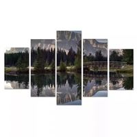 Impression numérique sur toile, art mural réalisthe de paysage marin en 5 panneaux, écologique, NOUVEAU, peinture imprimée, dessins personnalisés, pour la maison, l'hôtel, faible MOQ
