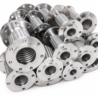 Tuyau flexible en acier inoxydable tressé avec extrémités à bride DN25-DN300, connecteur de pompe haute pression pour pipeline CVC
