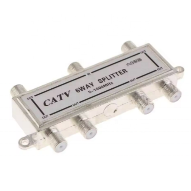 Premium 6 Way TV Singal Splitters 1 in 6 Out Coaxial Cables RG6 for VCRs RF Radios Antenna