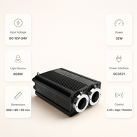 Kit de plafond étoilé LED à fibres optiques pour voiture et maison, 32W RGBW, en aluminium, 12V, contrôle par application, vente en gros