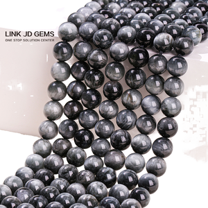 Perles en pierre d'obsidienne argentée naturelle de 8 mm et 10 mm, lisses, en vrac, pour la fabrication de bijoux, breloques de bracelet, accessoires - Product Image 3