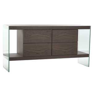 Buffet de MDF Cristal 160x45x80 Marrón Nogal - Product Image 3