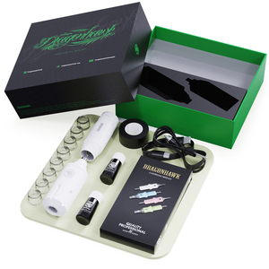 Kit de Pistola de Tatuaje Rotativa <span class=keywords><strong>Dragonhawk</strong></span> de Acero Inoxidable Permanente, Apta para Principiantes, con Cartuchos y Batería de Litio de 1300mAh 1 - Product Image 1