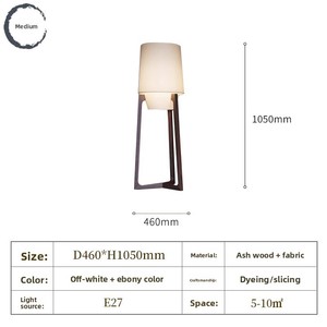 Lámpara de pie de estilo Wabi-Sabi para sala de estar, de madera maciza, diseño vintage, ideal para estudios y casas. - Product Image 6