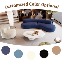 Sofá Seccional Curvo, Completamente Comprimido, Esponja de Alta Densidad, Chaise Longue, Diseño Moderno, Patas de Acero Inoxidable, para Sala de Estar