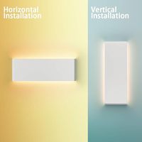 Aipsun Luminaire de salle de bain moderne blanc mat avec éclairage LED vers le haut et vers le bas, luminaires muraux pour salle de bain, lumière chaude 3000K