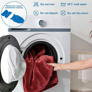 Manta Eléctrica Ultra-Cómoda para el Hogar y la Oficina, Felpa Sherpa, Franela, Calor Uniforme, Temporizador de 1-10 Horas, Certificación CE/ETL, Lavable <span class=keywords><strong>a</strong></span> Máquina - Product Image 6