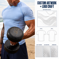 T-shirt de sport pour homme en polyester recyclé et élasthanne, coupe ajustée, séchage rapide, maille respirante, doux pour la peau, compression, personnalisable OEM