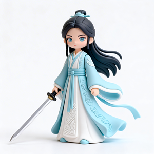 Statuetta Personalizzata in Resina PVC di Giovenca Stile Antico con Spada in un Mondo Fantasy, Modello Decorativo - Product Image 1