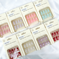 Lot de 24 faux ongles carrés à presser, rose, violet, rouge, vert menthe, effet œil de chat brillant, vente en gros, personnalisable, marque privée