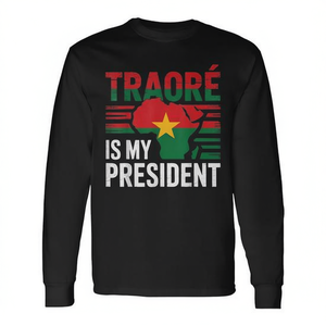T-shirt à manches longues Traore est mon président Burkina Faso - Product Image 2