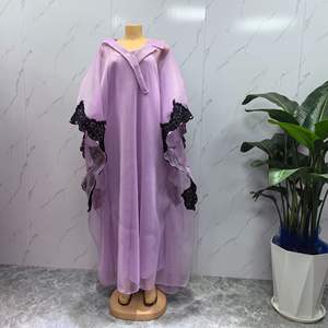 Robe de soirée en dentelle pour femmes africaines Robe de soirée en mousseline Robe longue à manches bouffantes pour femme de grande taille - Product Image 5