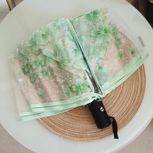 Parapluie Transparent 3D Chaton Fleur de Cerisier, Parapluie Pliant Manuel/Automatique en PVC, Parapluies Printemps <span class=keywords><strong>Libellule</strong></span> - Product Image 4