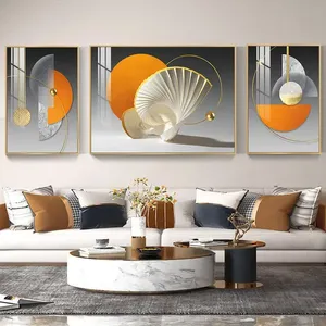 Quadro da Parete di Lusso in Porcellana Cristallina Nordica <span class=keywords><strong>con</strong></span> Stampa, Cornice in Lega di Alluminio, Dipinto Astratto Industriale su Tela per Arredamento Moderno - Product Image 2