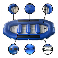 Vente en gros de bateaux pneumatiques de haute qualité en Hypalon pour le rafting en eaux vives, capacité de 8 personnes, FRONTIER AUDAC AIBR-420