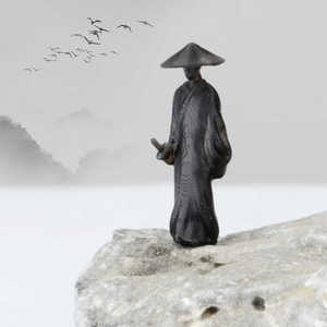 Diorama d'arts martiaux chinois Kung <span class=keywords><strong>Fu</strong></span> Swordsman Miniature fabriqué à la main pour l'affichage de bureau à domicile disposition de Table de sable Zen à collectionner - Product Image 2