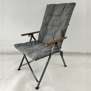 Cómodo <span class=keywords><strong>toldo</strong></span> de campamento acolchado, silla de camping acolchada plegable para pesca, silla de salón reclinable ajustable de 4 posiciones <span class=keywords><strong>con</strong></span> respaldo alto - Product Image 4