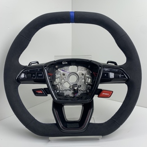Volant en Suède Personnalisé Nouveau Style Compatible avec <span class=keywords><strong>Audi</strong></span> A1 A3 A4 A5 A6 A7 RS R8 RS3 C7 Q5 Q7 S3 8V B8 B9 S4 <span class=keywords><strong>Q3</strong></span> Q8 TT - Product Image 1