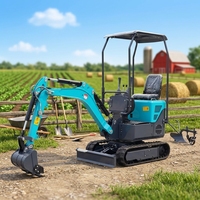 Mini-excavatrice KUUGAO 1T avec godet de 0,03 m³, puissance 7,6/10,1 kW, moteur KOOP/Briggs Stratton, pompe hydraulique Hengli, moteur sur chenilles haute performance