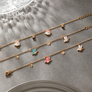 Bracciale da Donna Tennis XUPING Gioielli all'Ingrosso Placcato Oro con Catena Cubana e Charm di Moda a Forma di Cuore, Fiocco, Farfalla, Animale, Fiore - Product Image 2
