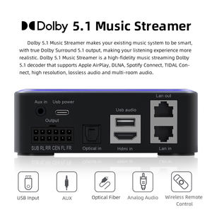 Dolb y 5.1 canaux BT APTX-HD Dolb y Atmos décodeur Music Streamer pour home cinéma 5.1 système de haut-parleurs sans fil - Product Image 3
