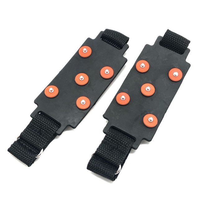 Ice Grips Traction Cleats Grippers Over Shoe Anti Slip Spikes Snow-Ice Cleats with 5 Steel Studs Crampons