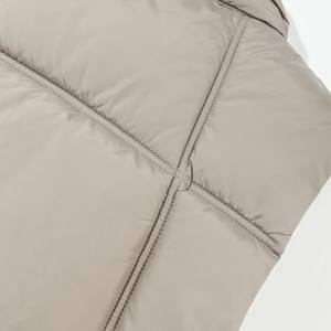 Women's Stylish Canvas Puffer Vest Zipper Closure Filled Waterproof Windproof Stand Collar for Autumn Spring Outer Wear - Product Image 4