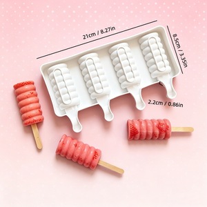 4-Cup Wave Spiral Ice Cream Mold Food Grade Silicone DIY Popsicle Chocolate Mold White 4-Cavity - Product Image 2