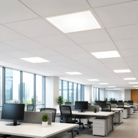 Panel de Luz LED de 603x603mm, 5CCT Ajustable de 3000K-6000K, Lámpara de Techo Ultra Delgada para Escuelas, Hospitales y Supermercados