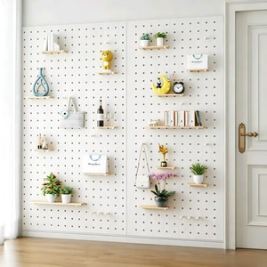 Qili Solid Wood Pegboard <b>Wall</b> Storage <b>Shelf</b> Rectangle Natural Wood Color <b>Wall</b> <b>Mounted</b> Type Freestanding Display <b>Shelves</b> - Product Image 3