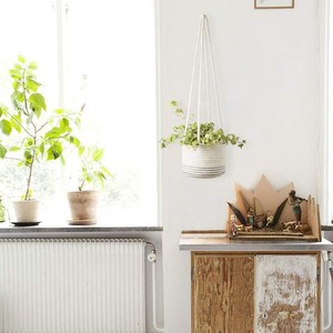 Straw woven rattan woven hemp rope hanging <b>basket</b>, hanging flower pot, green <b>plant</b> potted <b>plant</b> flower <b>basket</b>, flower <b>basket</b>, - Product Image 2