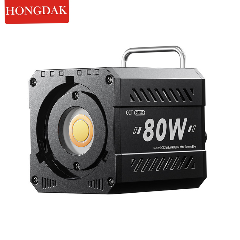 Hongdak 80W Portable LED Video Light Handheld Exterior Light COB High Power Filling Photography Light
