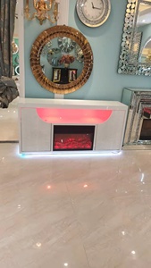 Armario de <span class=keywords><strong>TV</strong></span> con chimenea y soporte de <span class=keywords><strong>tv</strong></span>, <span class=keywords><strong>mueble</strong></span> de almacenamiento para sala de estar con espejo de diamante aplastado, para vino y <span class=keywords><strong>Bar</strong></span> - Product Image 6