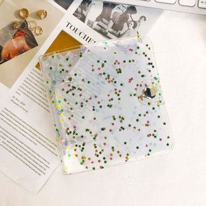 Portable 3-<b>Ring</b> Notebook Organizer PVC Cover Button Closure Travelle Journal <b>Binder</b> for Daily Use Business Card Organization - Product Image 5