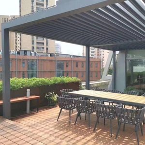 Gazebo de Metal para <span class=keywords><strong>terraza</strong></span> al aire libre, pérgola impermeable en el techo - Product Image 2