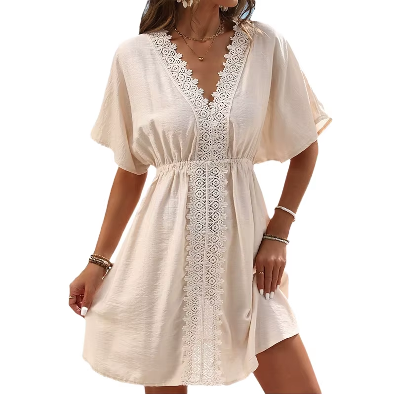 wholesale beach wear white dress Berlook Linen Criss-Cross Back Maxi Dress