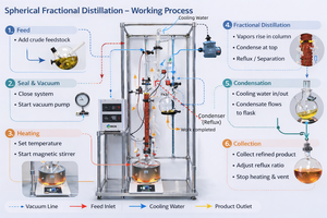 Colonne de distillation de laboratoire TOPTION en acier inoxydable 316L pour la récupération d'éthanol, chauffage enveloppé, capacité 10-50L/H, 220V 600W - Product Image 4