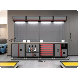 Bancs <span class=keywords><strong>de</strong></span> travail <span class=keywords><strong>en</strong></span> acier laminé à froid robustes Tiroirs verrouillables à 3 points Boîte à outils OEM personnalisable Armoire <span class=keywords><strong>de</strong></span> <span class=keywords><strong>rangement</strong></span> <span class=keywords><strong>de</strong></span> garage (charge <span class=keywords><strong>de</strong></span> 300kg - Product Image 4