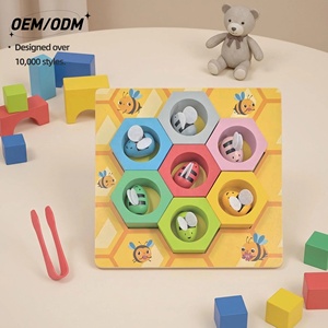 เกมจับคู่รังผึ้งแบบมอนเตสซอรี่ ของเล่นไม้เสริมพัฒนาการสำหรับเด็ก ฝึกการคิดเชิงตรรกะ เหมาะสำหรับเด็กอายุ 2-14 ปี - Product Image 1