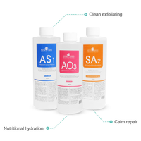 Solution de peeling pour le visage, hydratante, dermabrasion, hydrafacial, solution de peeling aquatique, nettoyage de la peau, 3 flacons