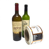 Autocollants pour bouteilles de vin en vinyle écologiques personnalisés, imperméables, résistants aux déchirures, autocollants adhésifs pour bouteilles de boissons