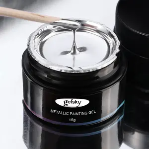 Gelsky Chrom Metálico Cromo Pintura Gel Polaco Plata Espejo Metal Gel Polaco