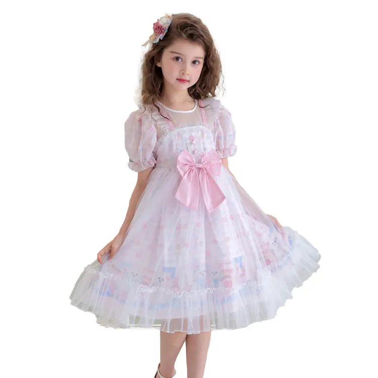 OEM/ODM children dresses baby girls party wear dress princess for 2-12 years old kids wedding dress for kids girl
